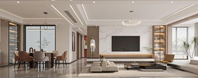 现代简约客餐厅3D模型下载